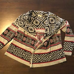 Open cardigan with adorable tribal print